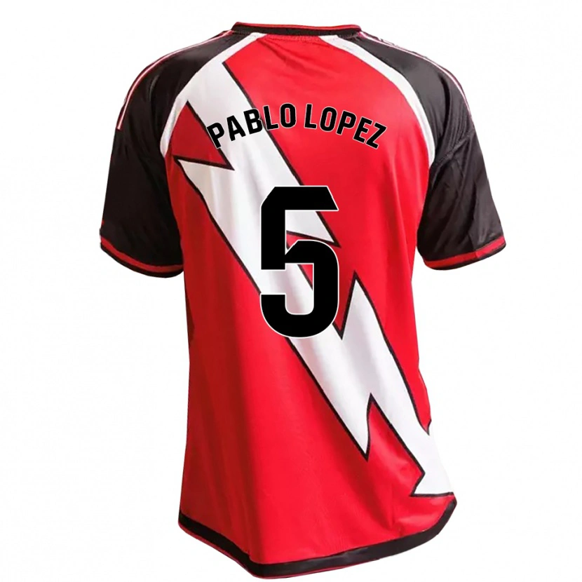 DanxenキッズPablo López#5赤黒白アウェイシャツ2026/27ジャージーユニフォーム