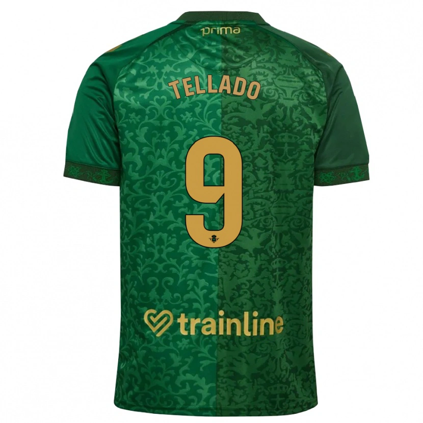 DanxenキッズVictor Tellado#9フォレストグリーン ダークゴールデンロッドアウェイシャツ2026/27ジャージーユニフォーム