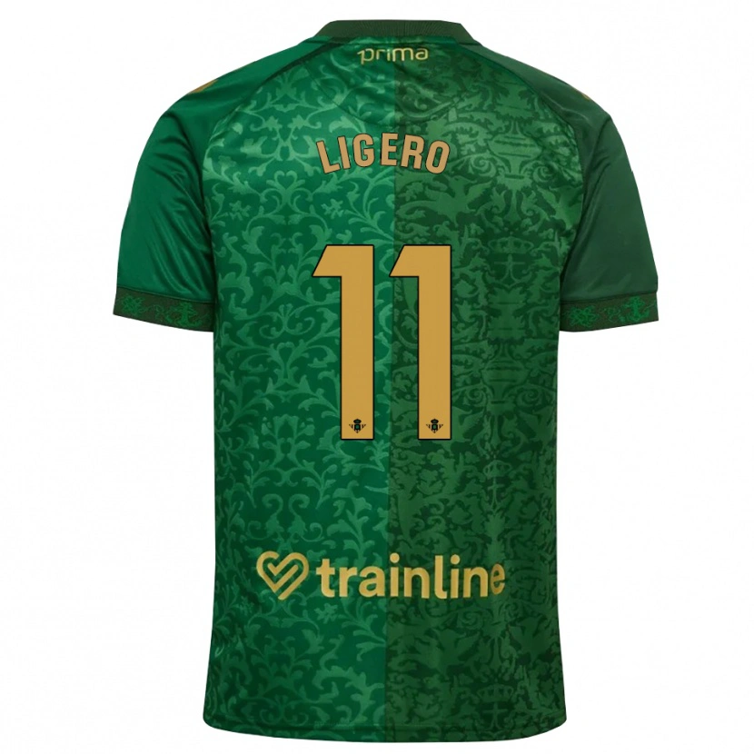 DanxenキッズNuria Ligero#11フォレストグリーン ダークゴールデンロッドアウェイシャツ2026/27ジャージーユニフォーム