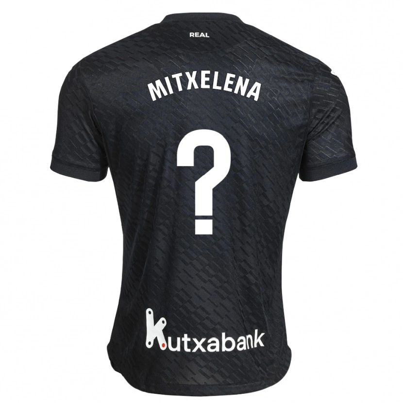 DanxenキッズKemen Mitxelena#0黒 白アウェイシャツ2026/27ジャージーユニフォーム