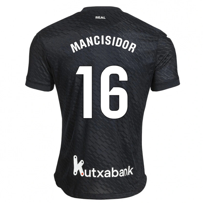 DanxenキッズBeñat Mancisidor#16黒 白アウェイシャツ2026/27ジャージーユニフォーム
