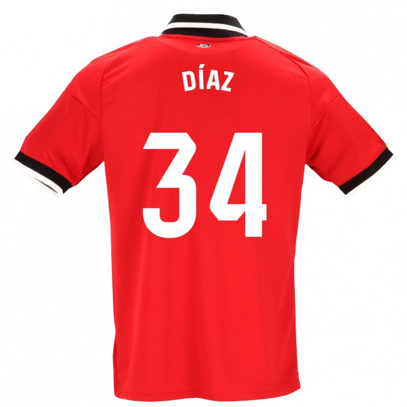 DanxenキッズMario Díaz#34黒白赤アウェイシャツ2026/27ジャージーユニフォーム