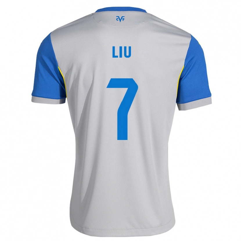 DanxenキッズKaiyuan Liu#7ドジャーブルー グレーアウェイシャツ2026/27ジャージーユニフォーム