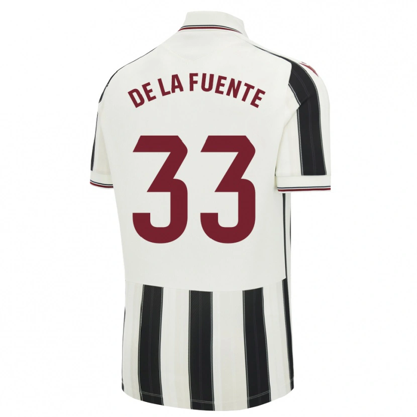 DanxenキッズAlba De La Fuente#33黒白赤アウェイシャツ2026/27ジャージーユニフォーム
