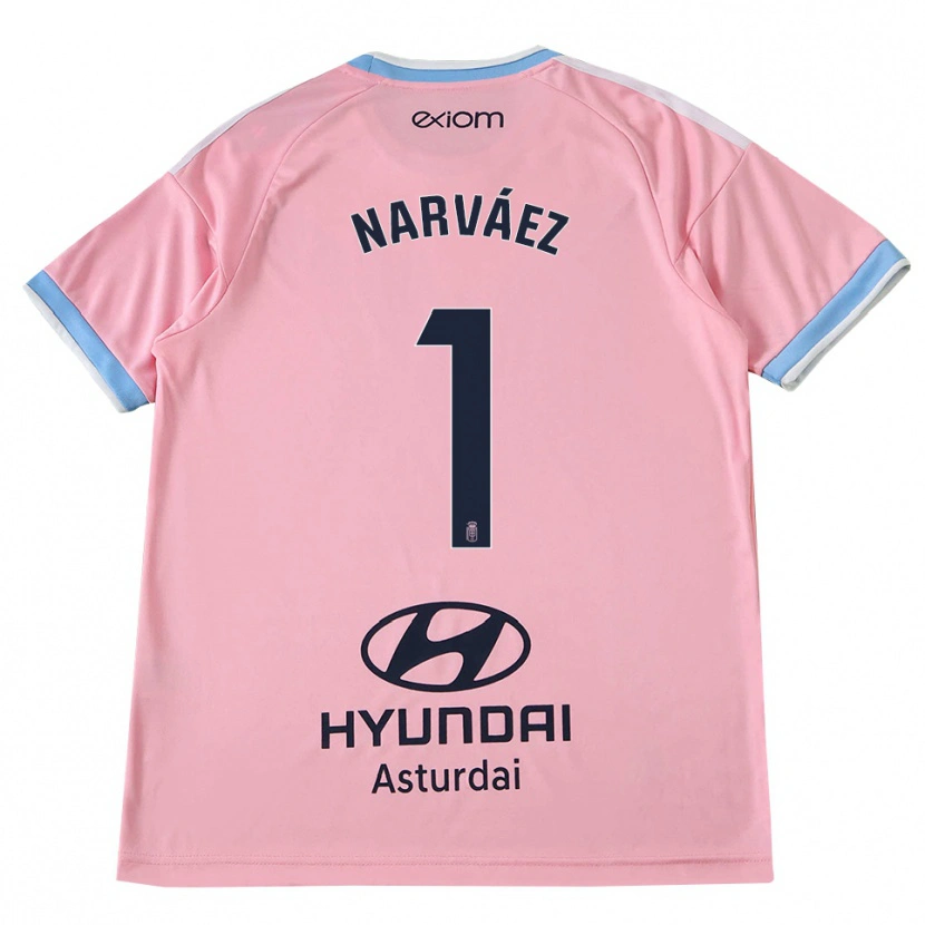 DanxenキッズMiguel Narváez#1コーンフラワーブルー ピンクアウェイシャツ2026/27ジャージーユニフォーム