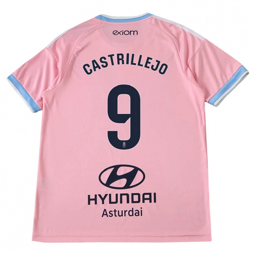 DanxenキッズGuillermo Castrillejo#9コーンフラワーブルー ピンクアウェイシャツ2026/27ジャージーユニフォーム