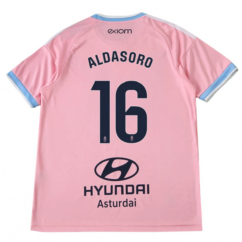 DanxenキッズAritz Aldasoro#16コーンフラワーブルー ピンクアウェイシャツ2026/27ジャージーユニフォーム