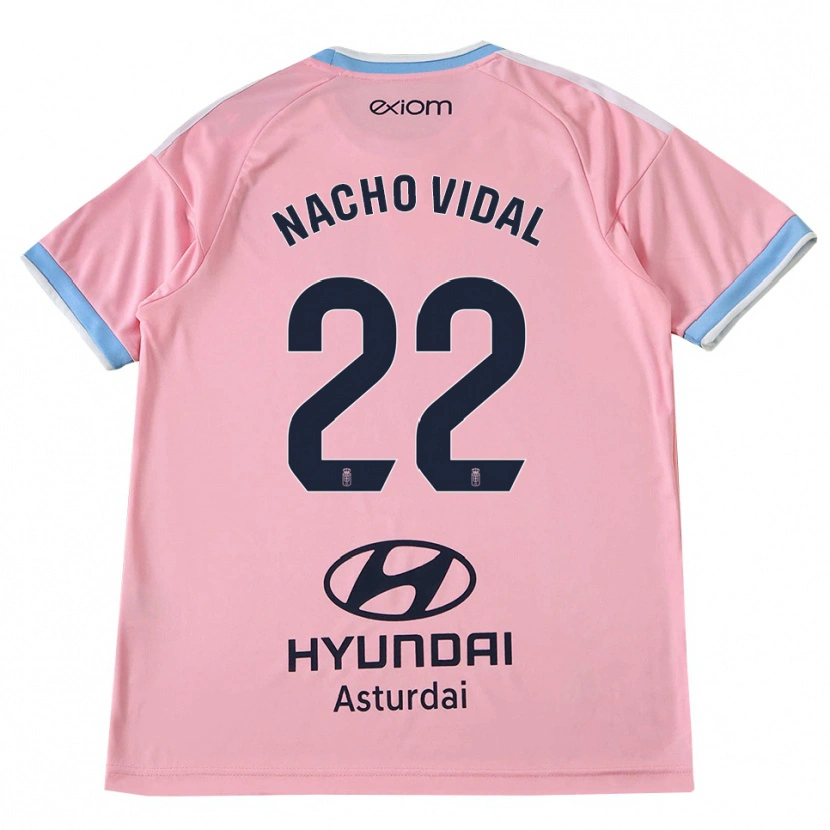 DanxenキッズNacho Vidal#22コーンフラワーブルー ピンクアウェイシャツ2026/27ジャージーユニフォーム