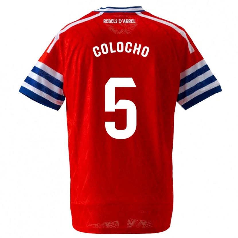 DanxenキッズItzel Colocho#5ロイヤルブルー 赤アウェイシャツ2026/27ジャージーユニフォーム