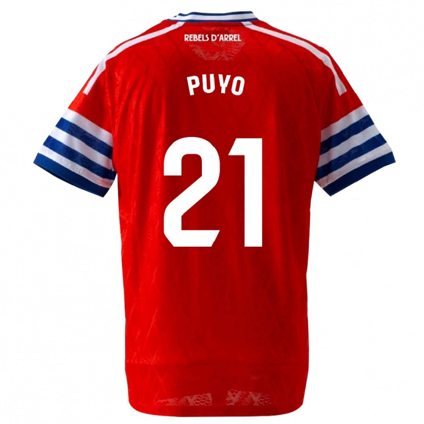 DanxenキッズSamuel Puyo#21ロイヤルブルー 赤アウェイシャツ2026/27ジャージーユニフォーム