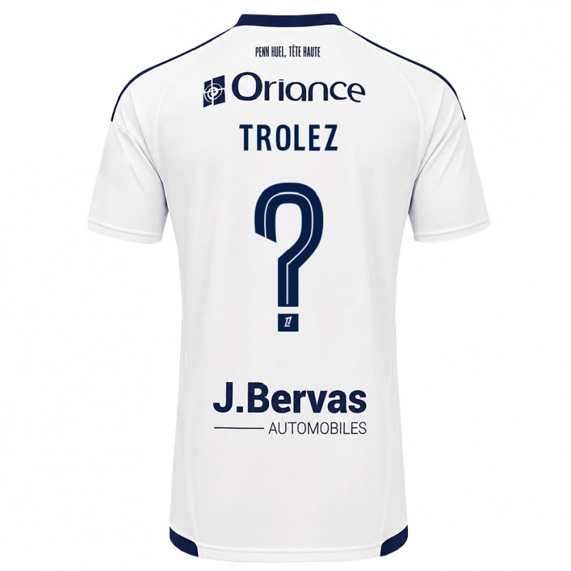 DanxenキッズLoann Trolez#0ネイビー 白アウェイシャツ2026/27ジャージーユニフォーム