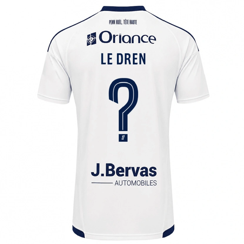 DanxenキッズEnora Le Dren#0ネイビー 白アウェイシャツ2026/27ジャージーユニフォーム