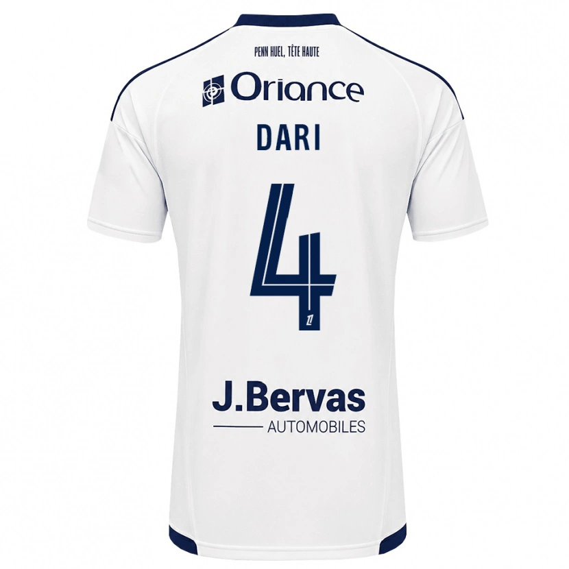 Danxenキッズアクラフ・ダリ#4ネイビー 白アウェイシャツ2026/27ジャージーユニフォーム