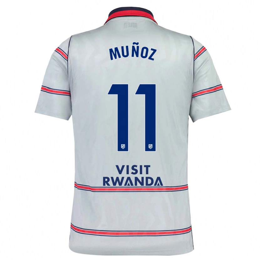 DanxenキッズDani Muñoz#11グレー 赤 ネイビーブルーサードユニフォームシャツ2026/27ジャージーユニフォーム
