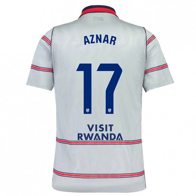 DanxenキッズJavi Aznar#17グレー 赤 ネイビーブルーサードユニフォームシャツ2026/27ジャージーユニフォーム