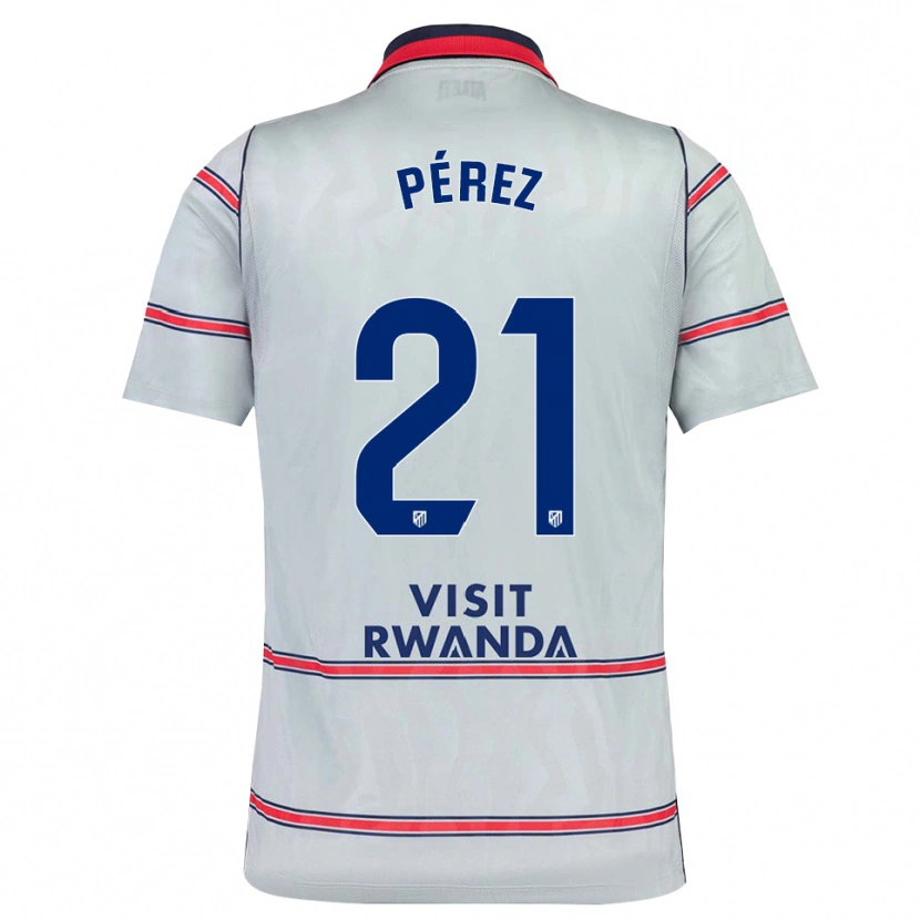 DanxenキッズDiego Pérez#21グレー 赤 ネイビーブルーサードユニフォームシャツ2026/27ジャージーユニフォーム