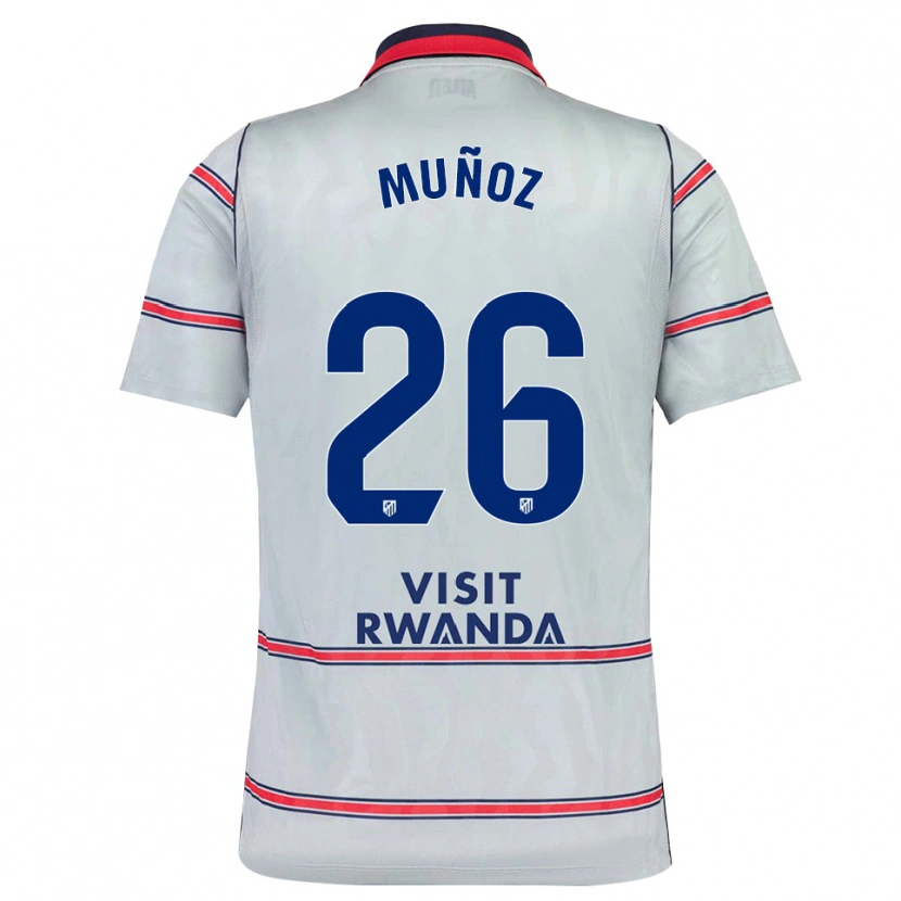 DanxenキッズIzan Muñoz#26グレー 赤 ネイビーブルーサードユニフォームシャツ2026/27ジャージーユニフォーム