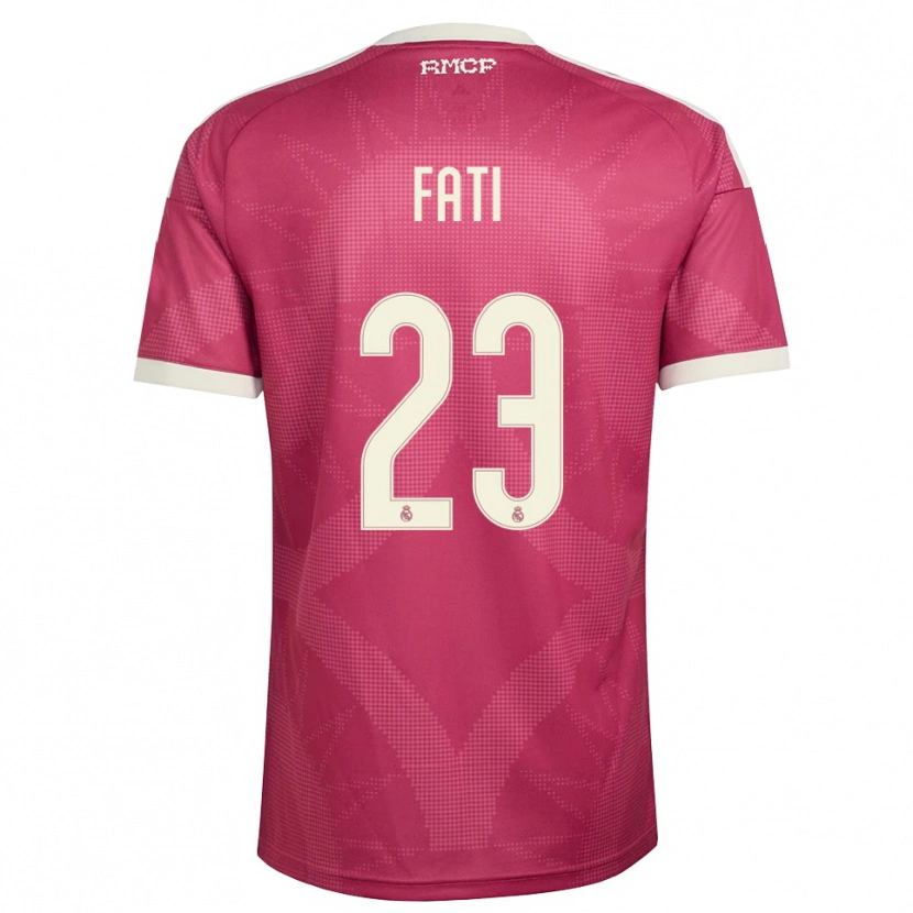 DanxenキッズLamini Fati#23ペールバイオレットレッド 白サードユニフォームシャツ2026/27ジャージーユニフォーム