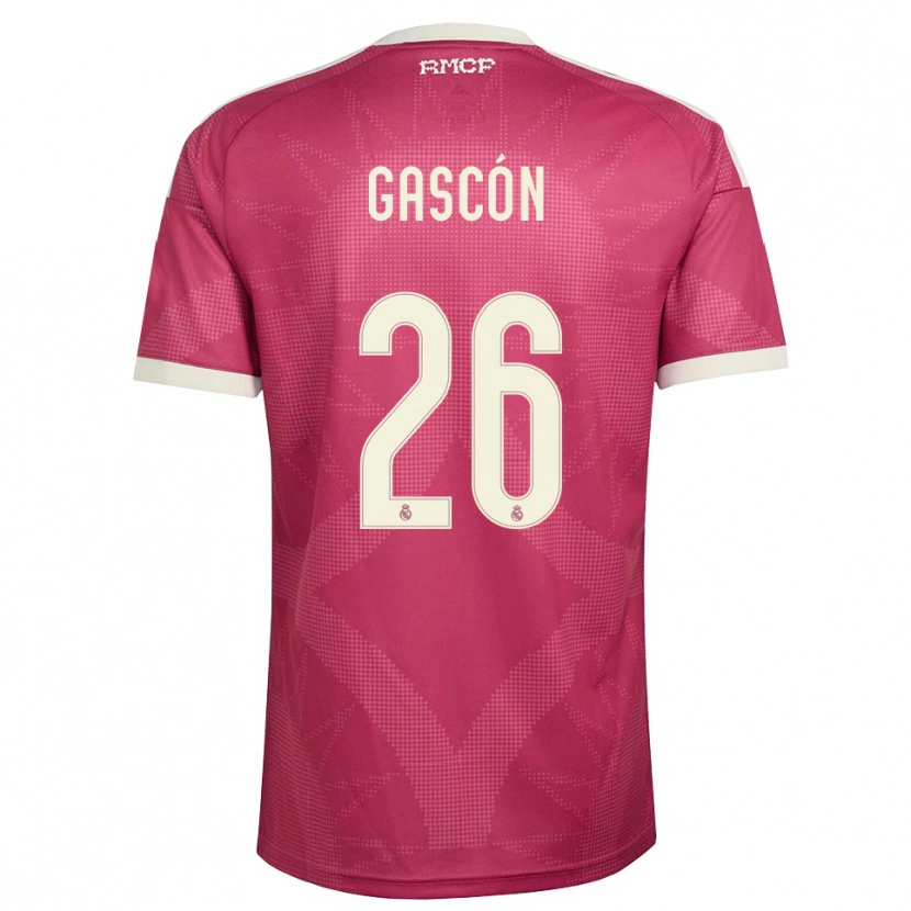 DanxenキッズIgnacio Gascón#26ペールバイオレットレッド 白サードユニフォームシャツ2026/27ジャージーユニフォーム