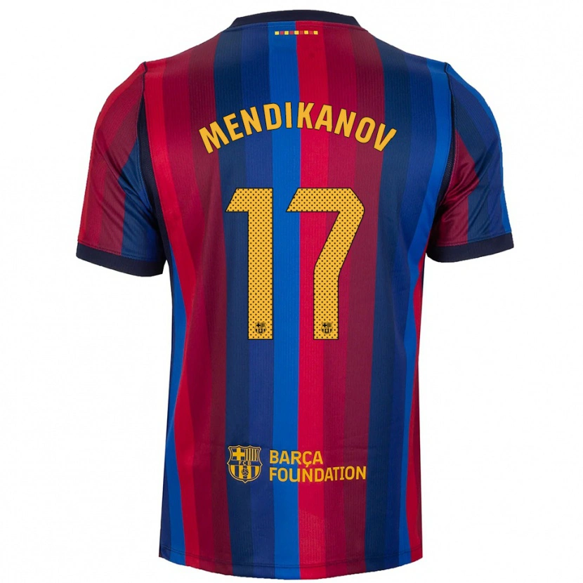 DanxenメンズKarim Mendikanov#17ロイヤルブルー 赤 黄ホームシャツ2026/27ジャージーユニフォーム