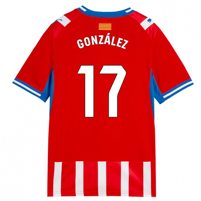DanxenメンズJavi González#17赤白スカイブルーホームシャツ2026/27ジャージーユニフォーム