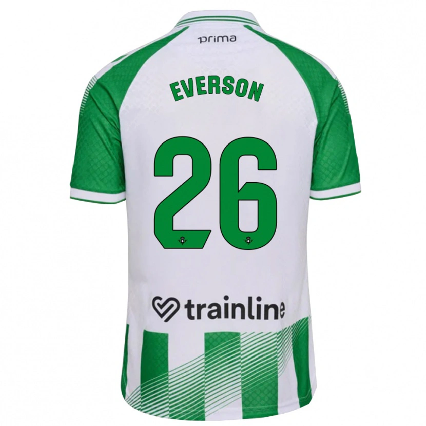 DanxenメンズEverson Luis Santana Dos Santos#26ライトグリーン 黒 白ホームシャツ2026/27ジャージーユニフォーム