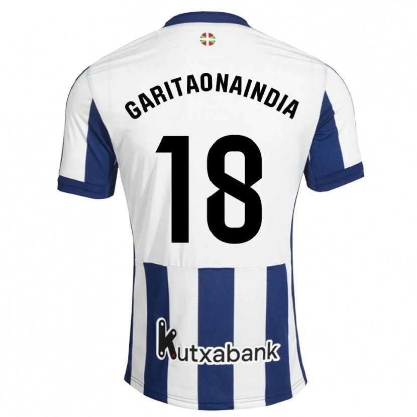DanxenメンズHodei Garitaonaindia#18ネイビー 白 ゴールデンロッドホームシャツ2026/27ジャージーユニフォーム