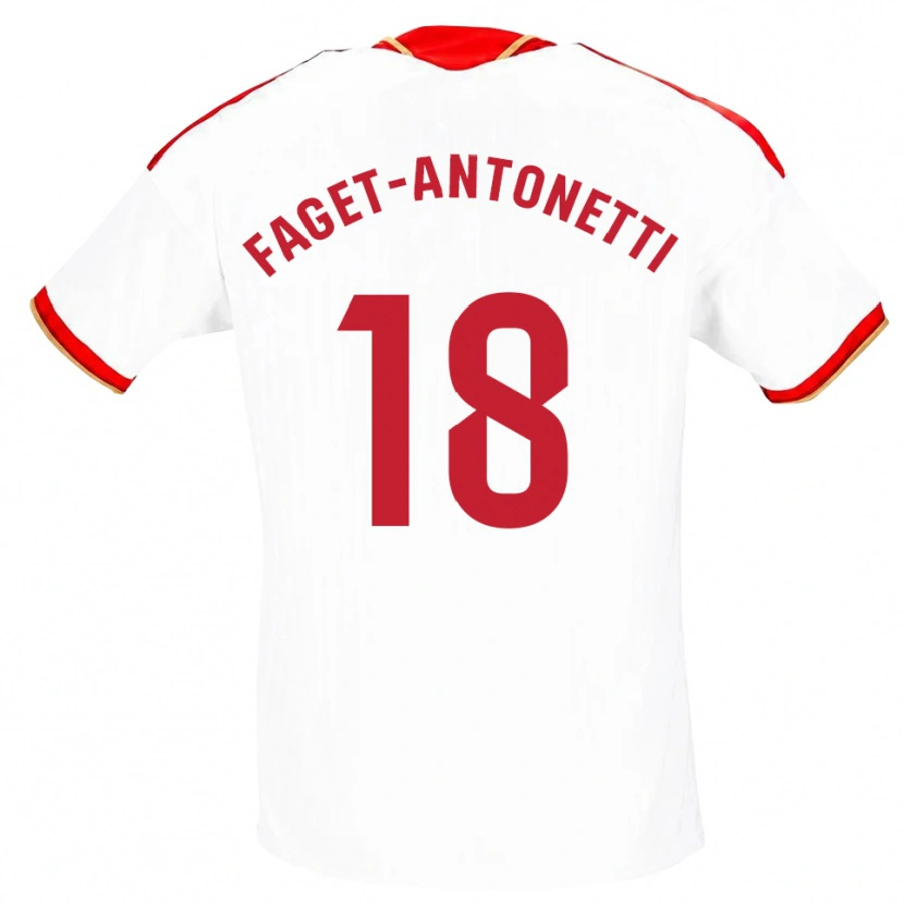 DanxenメンズRoméo Faget-Antonetti#18白 赤ホームシャツ2026/27ジャージーユニフォーム