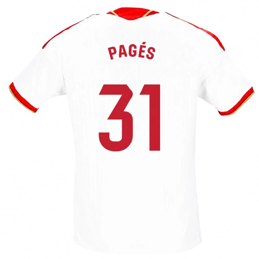 DanxenメンズLukas Pagés#31白 赤ホームシャツ2026/27ジャージーユニフォーム