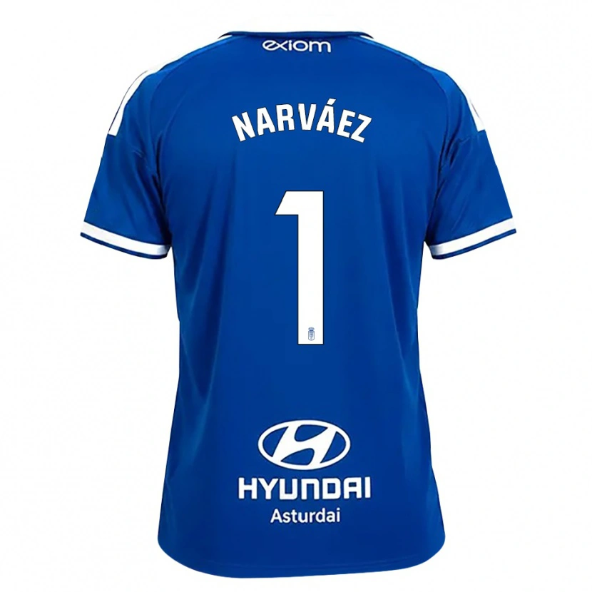 DanxenメンズMiguel Narváez#1ミディアムブルー 白ホームシャツ2026/27ジャージーユニフォーム