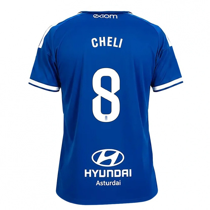 DanxenメンズCheli Pereda#8ミディアムブルー 白ホームシャツ2026/27ジャージーユニフォーム