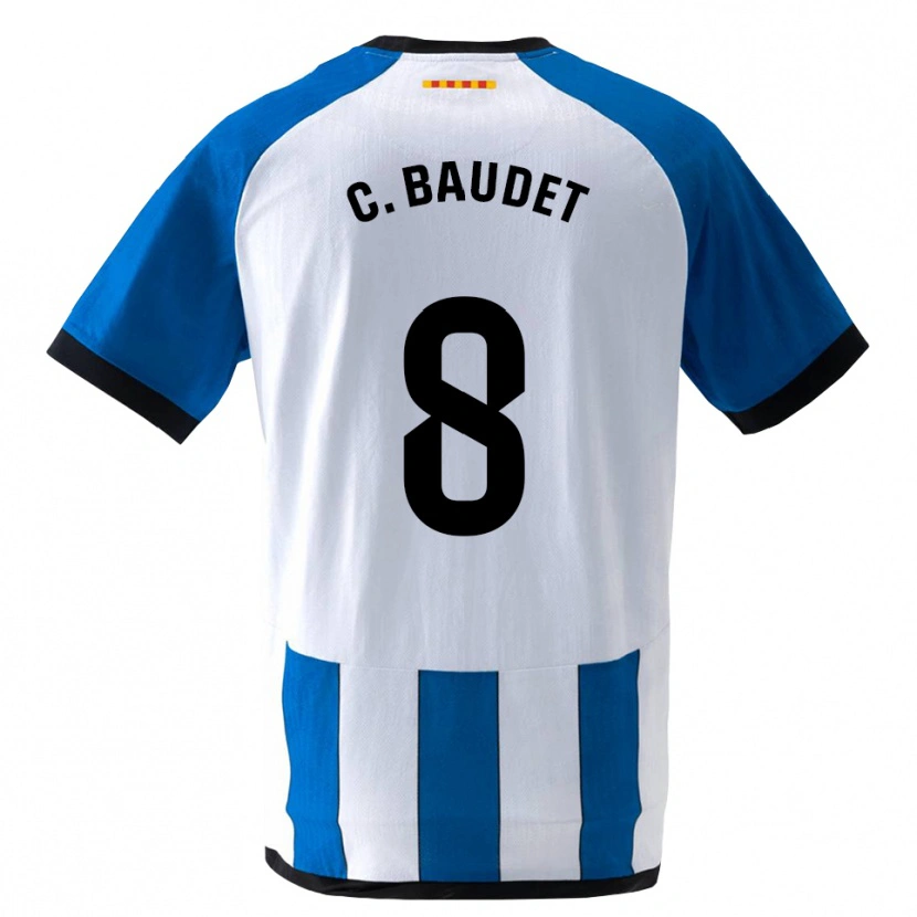 DanxenメンズCristina Baudet Lucena#8ロイヤルブルー 白ホームシャツ2026/27ジャージーユニフォーム