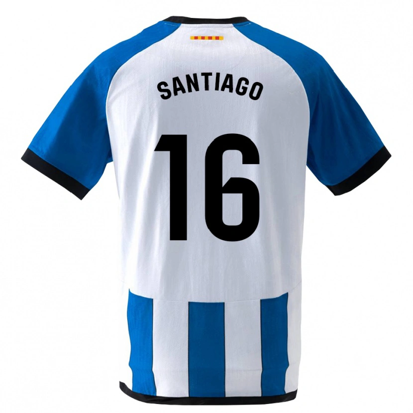 DanxenメンズAlejandro Santiago#16ロイヤルブルー 白ホームシャツ2026/27ジャージーユニフォーム