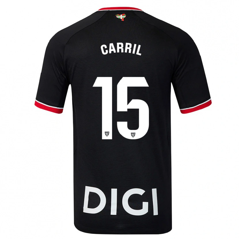 DanxenメンズÁlex Carril#15黒白赤アウェイシャツ2026/27ジャージーユニフォーム