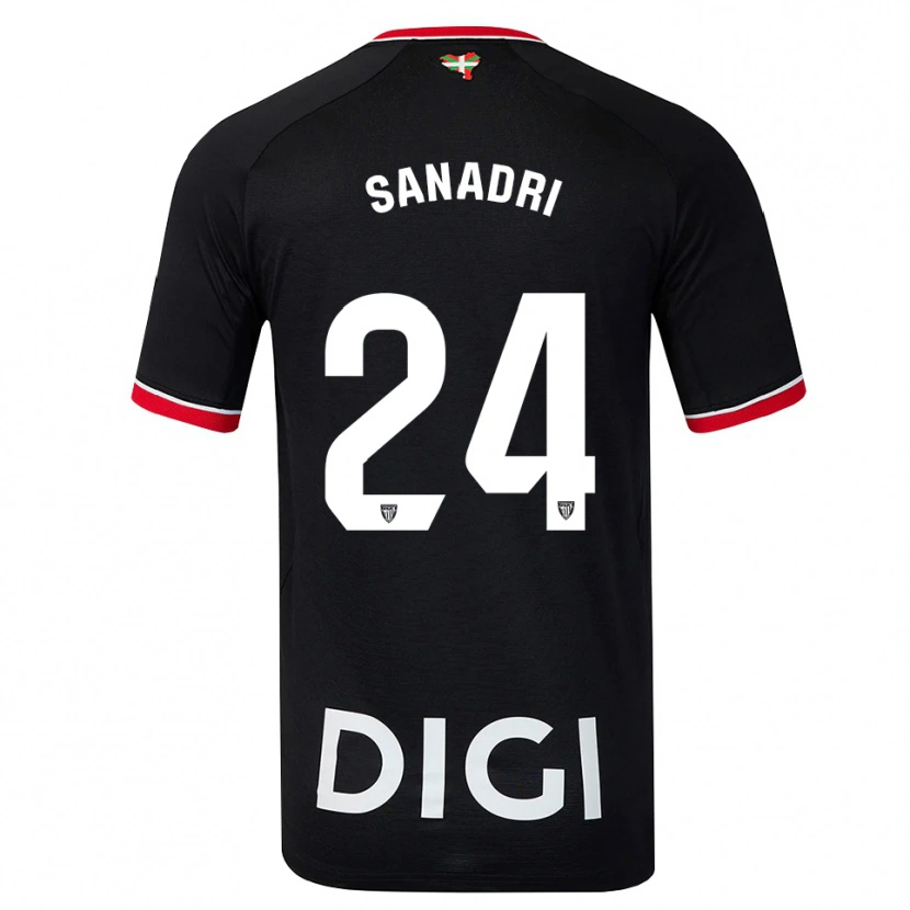 DanxenメンズSanadri#24黒白赤アウェイシャツ2026/27ジャージーユニフォーム