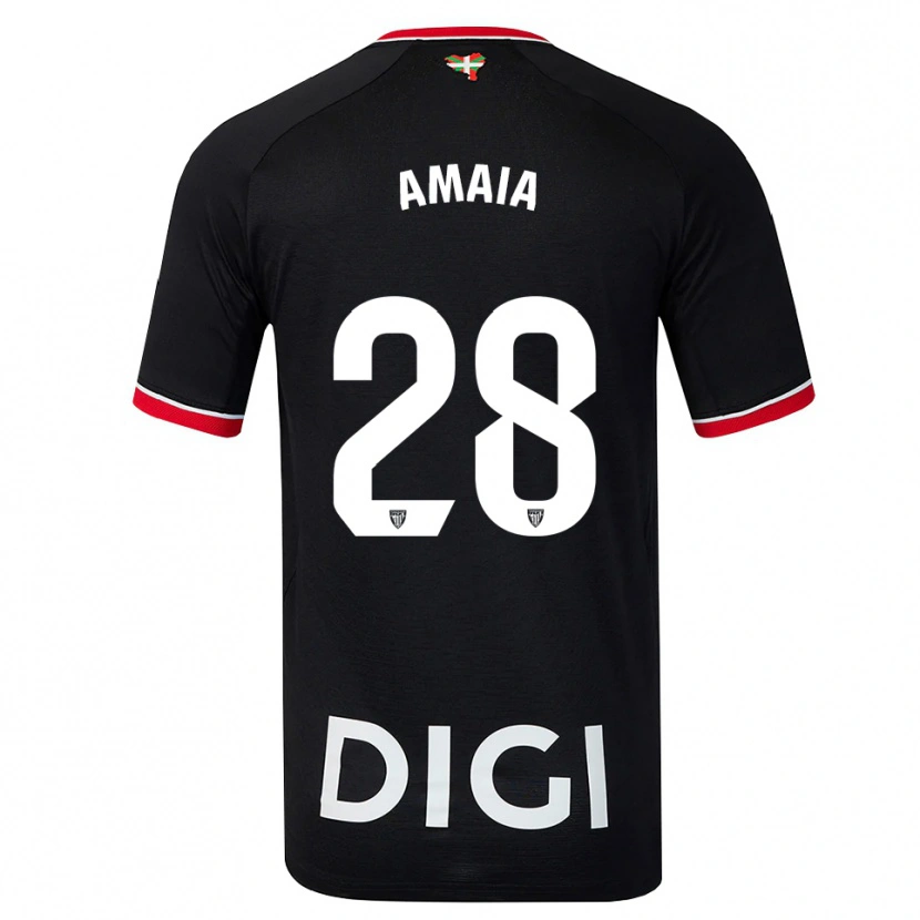 Danxenメンズアマイア・マルティネス・デ・ラ・ペーニャ#28黒白赤アウェイシャツ2026/27ジャージーユニフォーム