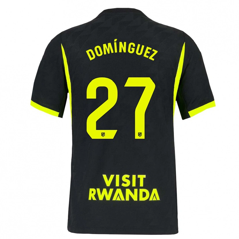 DanxenメンズJorge Domínguez#27ブライトグリーン 黒アウェイシャツ2026/27ジャージーユニフォーム