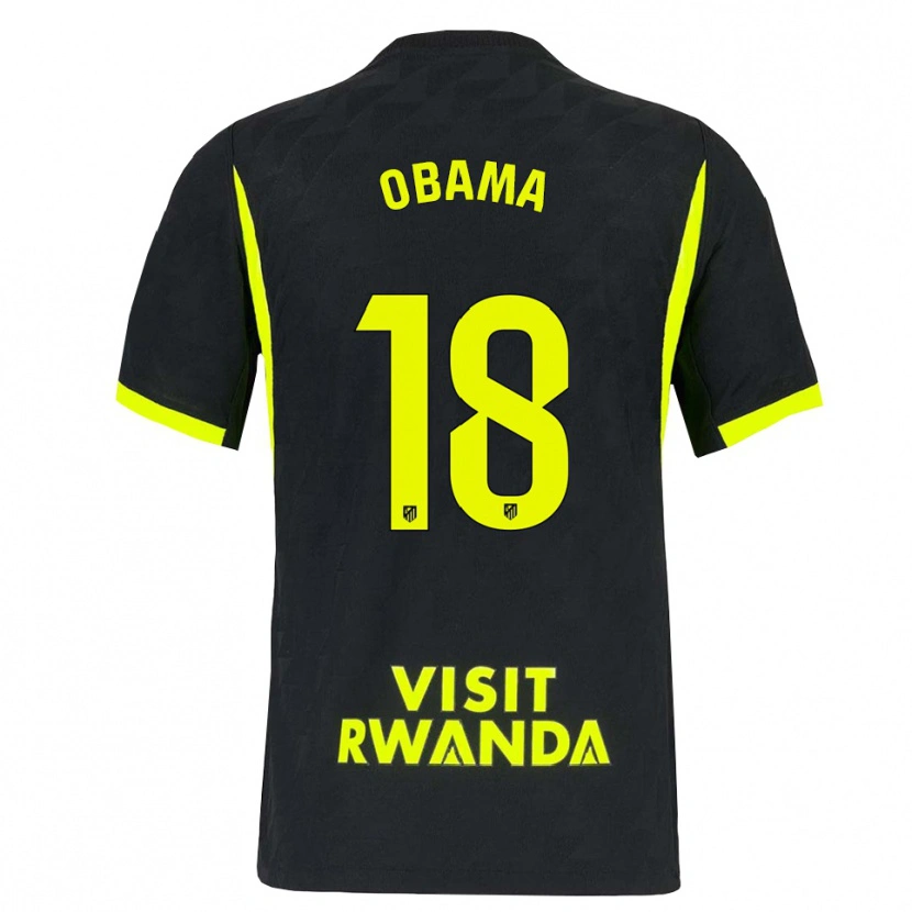 DanxenメンズGabriel Obama#18ブライトグリーン 黒アウェイシャツ2026/27ジャージーユニフォーム