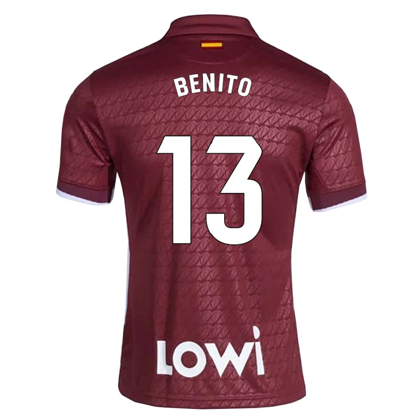 DanxenメンズJorge Benito#13ダークレッド 白アウェイシャツ2026/27ジャージーユニフォーム