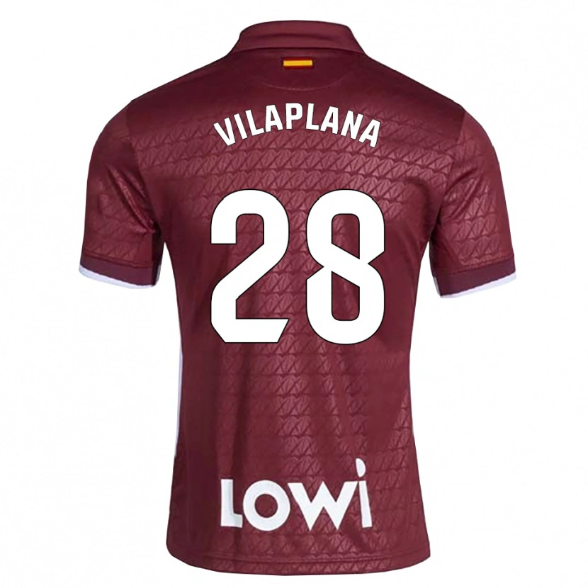 DanxenメンズMarc Vilaplana#28ダークレッド 白アウェイシャツ2026/27ジャージーユニフォーム