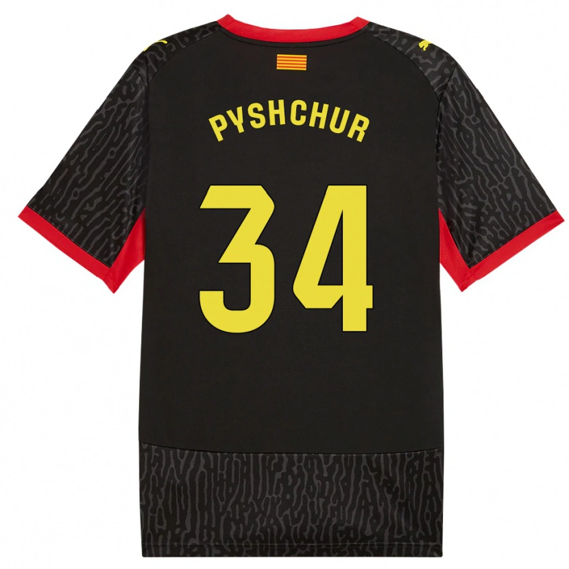 DanxenメンズOleksandr Pyshchur#34黒黄赤アウェイシャツ2026/27ジャージーユニフォーム