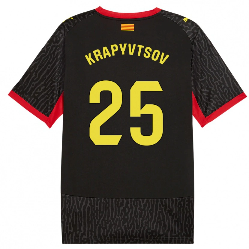 DanxenメンズVladyslav Krapyvtsov#25黒黄赤アウェイシャツ2026/27ジャージーユニフォーム