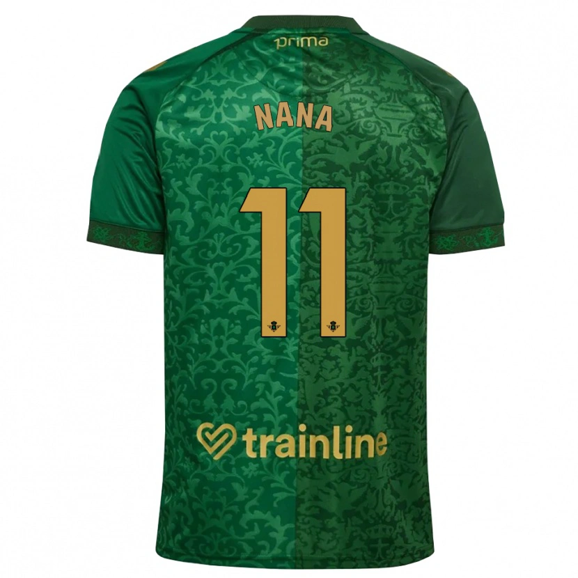 Danxenメンズヌリア・リジェロ・フェルナンデス#11フォレストグリーン ダークゴールデンロッドアウェイシャツ2026/27ジャージーユニフォーム