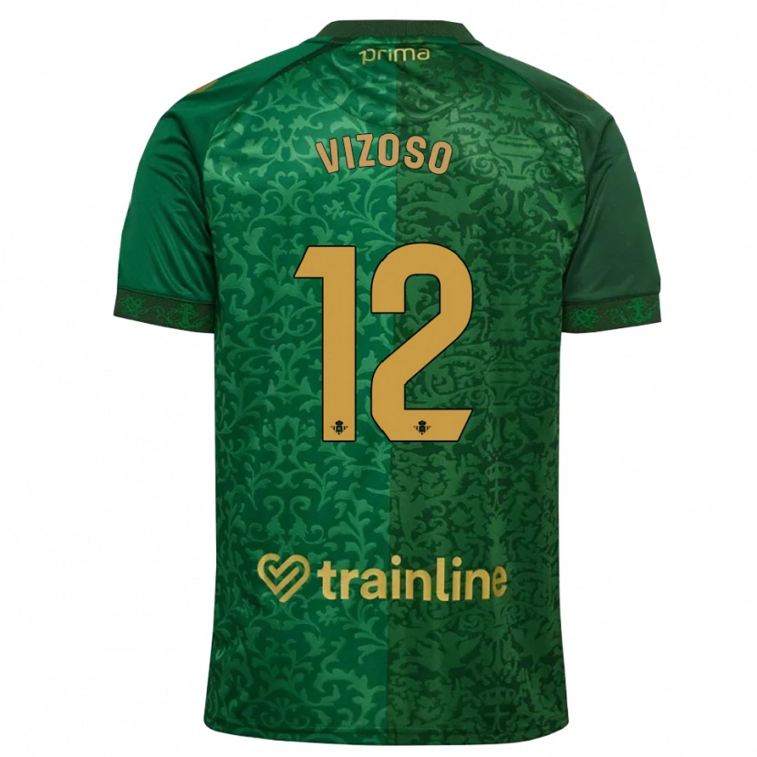Danxenメンズパウラ・ヴィゾソ・プリエト#12フォレストグリーン ダークゴールデンロッドアウェイシャツ2026/27ジャージーユニフォーム