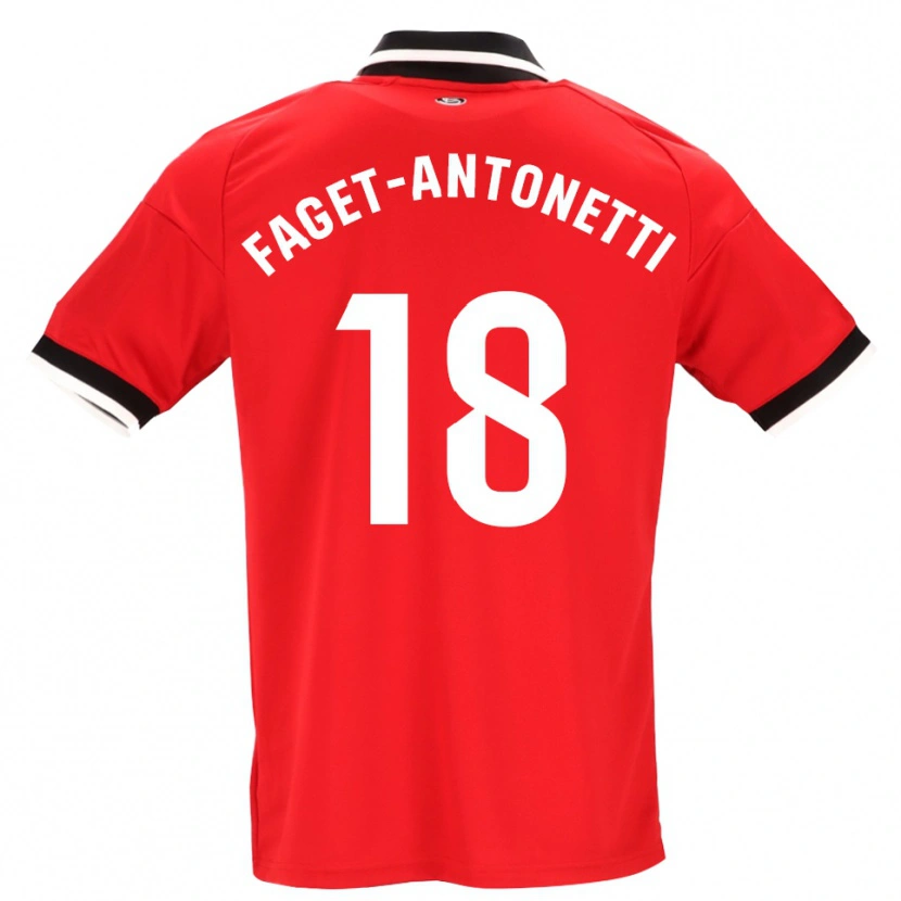 DanxenメンズRoméo Faget-Antonetti#18黒白赤アウェイシャツ2026/27ジャージーユニフォーム