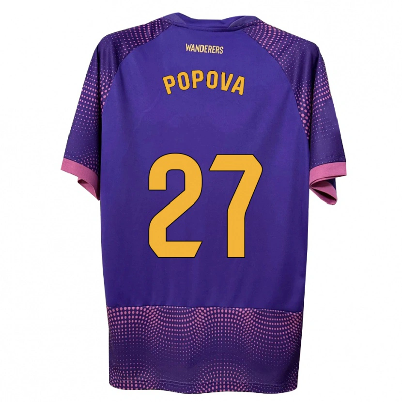 DanxenメンズÁngela Popova Fedorova#27紫 白 ピンクアウェイシャツ2026/27ジャージーユニフォーム