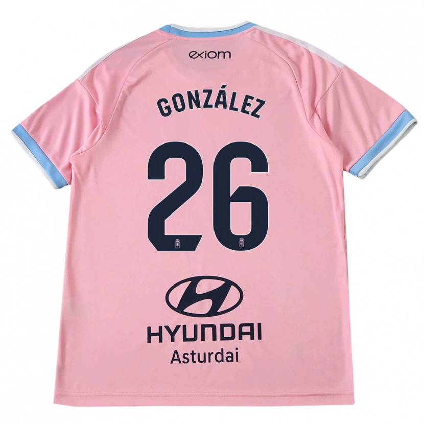 DanxenメンズMiguel González#26コーンフラワーブルー ピンクアウェイシャツ2026/27ジャージーユニフォーム