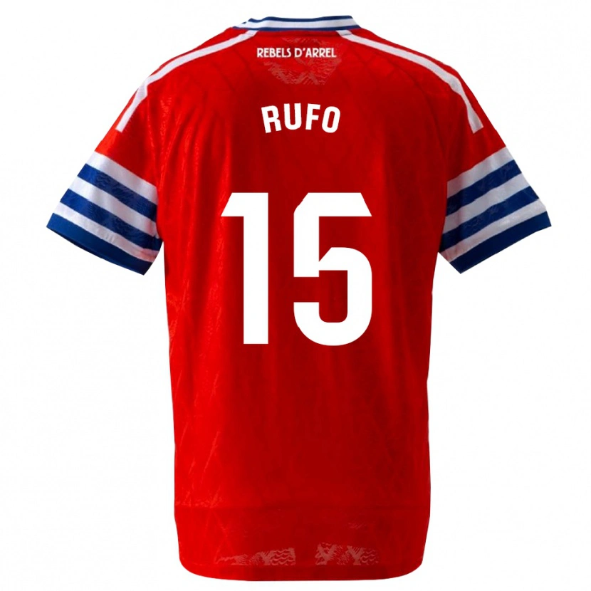 DanxenメンズXavi Rufo#15ロイヤルブルー 赤アウェイシャツ2026/27ジャージーユニフォーム