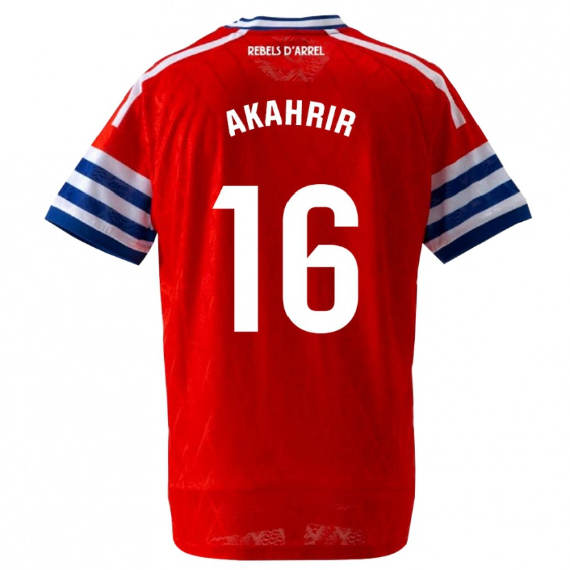 DanxenメンズMohamed Akahrir#16ロイヤルブルー 赤アウェイシャツ2026/27ジャージーユニフォーム
