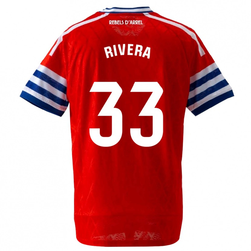 DanxenメンズPol Rivera#33ロイヤルブルー 赤アウェイシャツ2026/27ジャージーユニフォーム